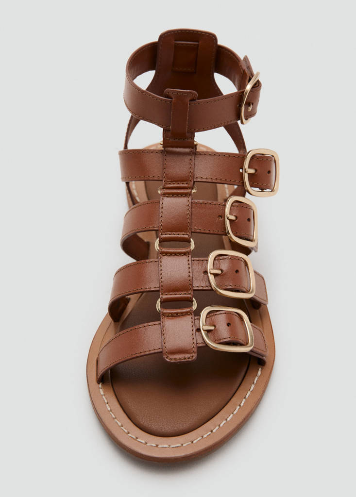 Leather strap sandals with buckles — Leather