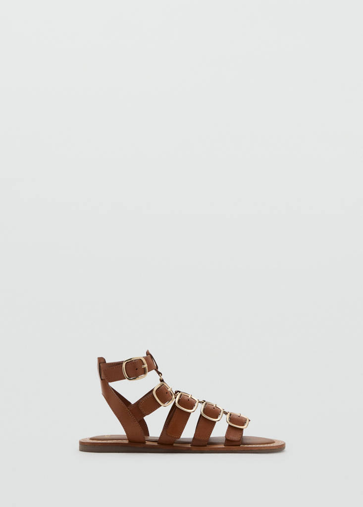 Leather strap sandals with buckles — Leather
