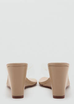 Vinyl strap wedge sandal — Nude 6