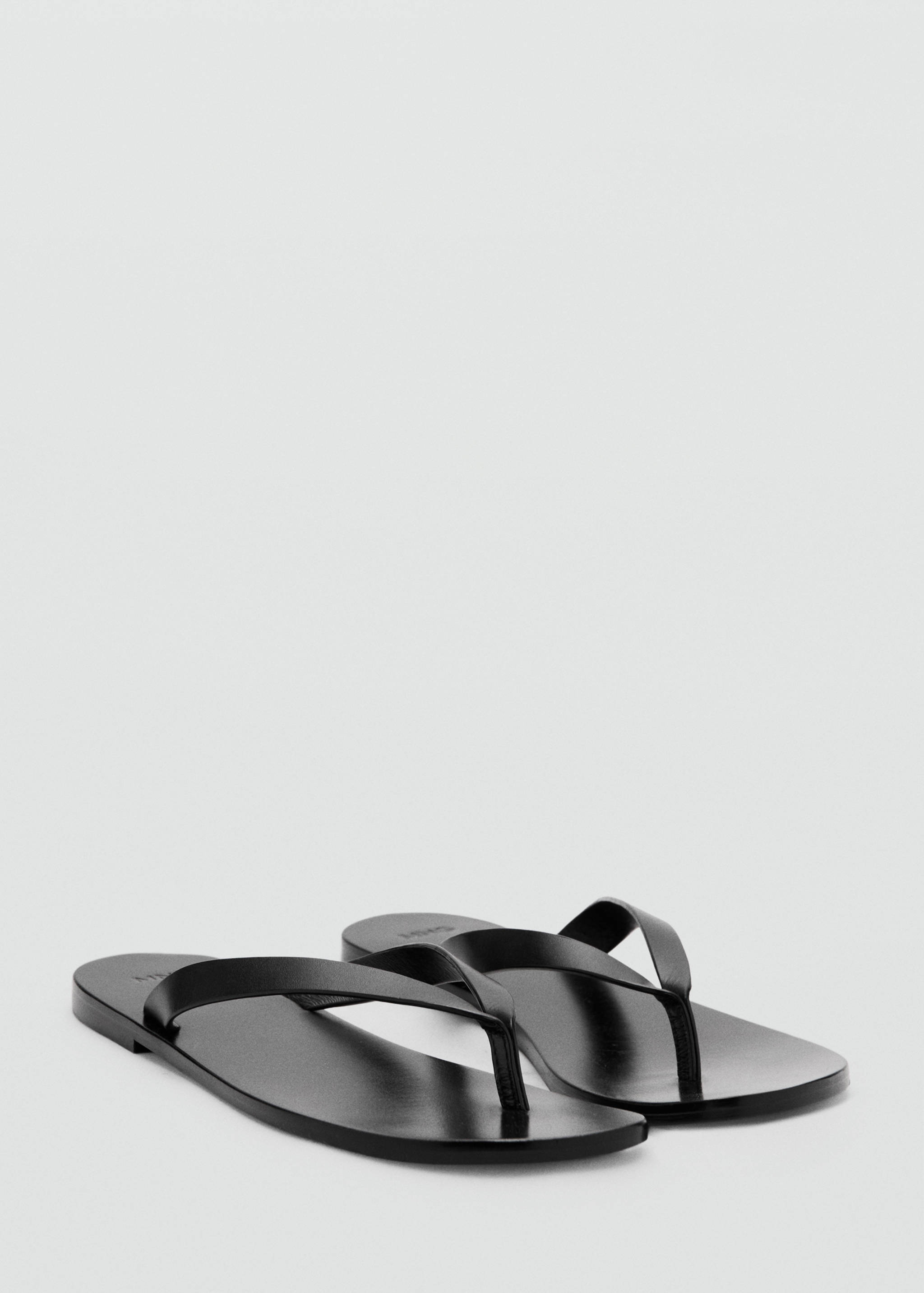 Leather strap sandals - Medium plane