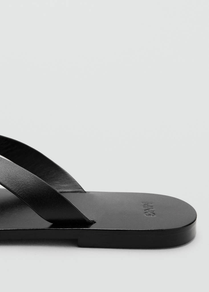 Leather strap sandals — Black
