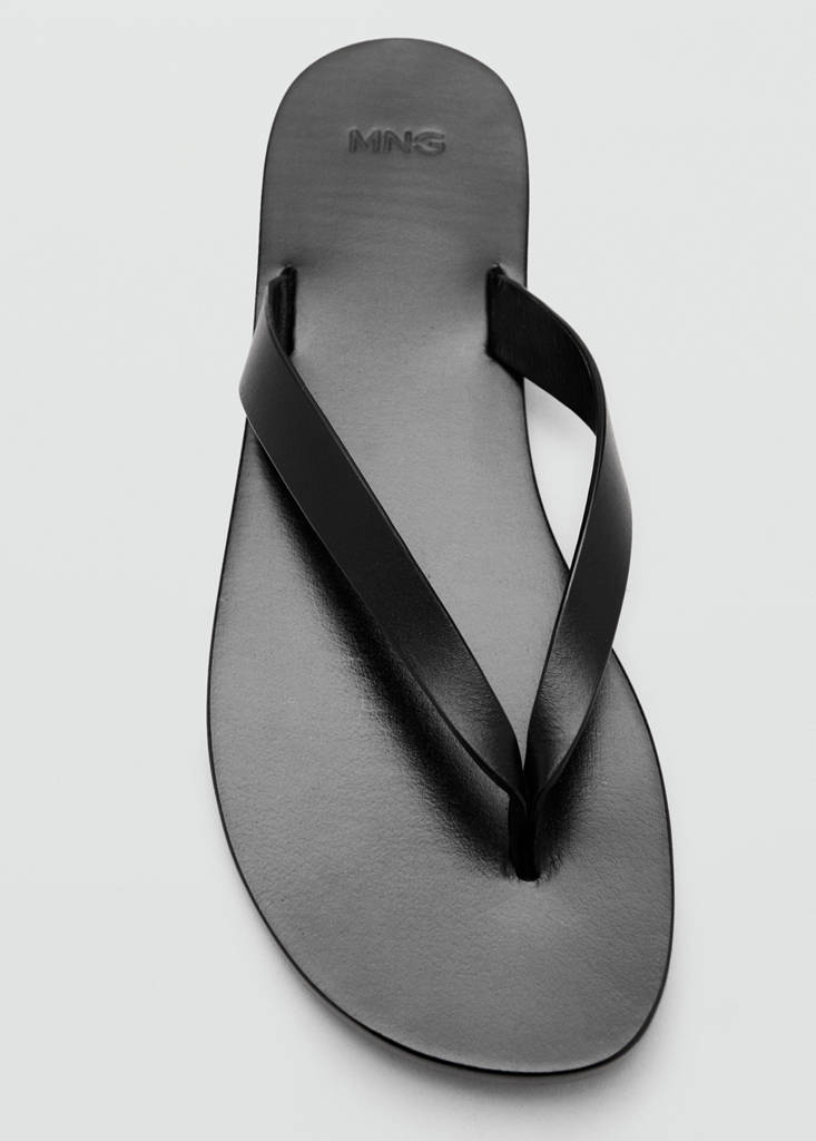 Leather strap sandals — Black