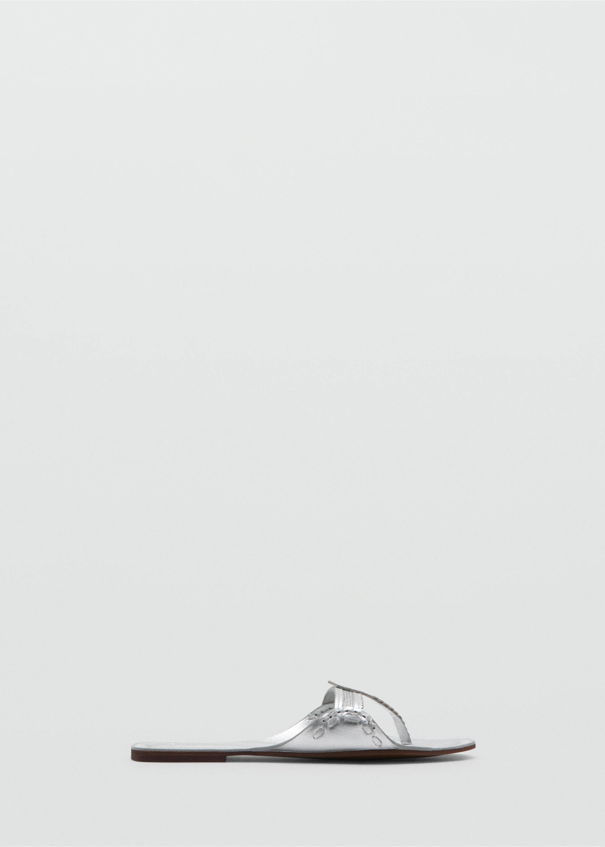 Metallic leather sandals - Article without model, Silver. Ref: 37001370-00.