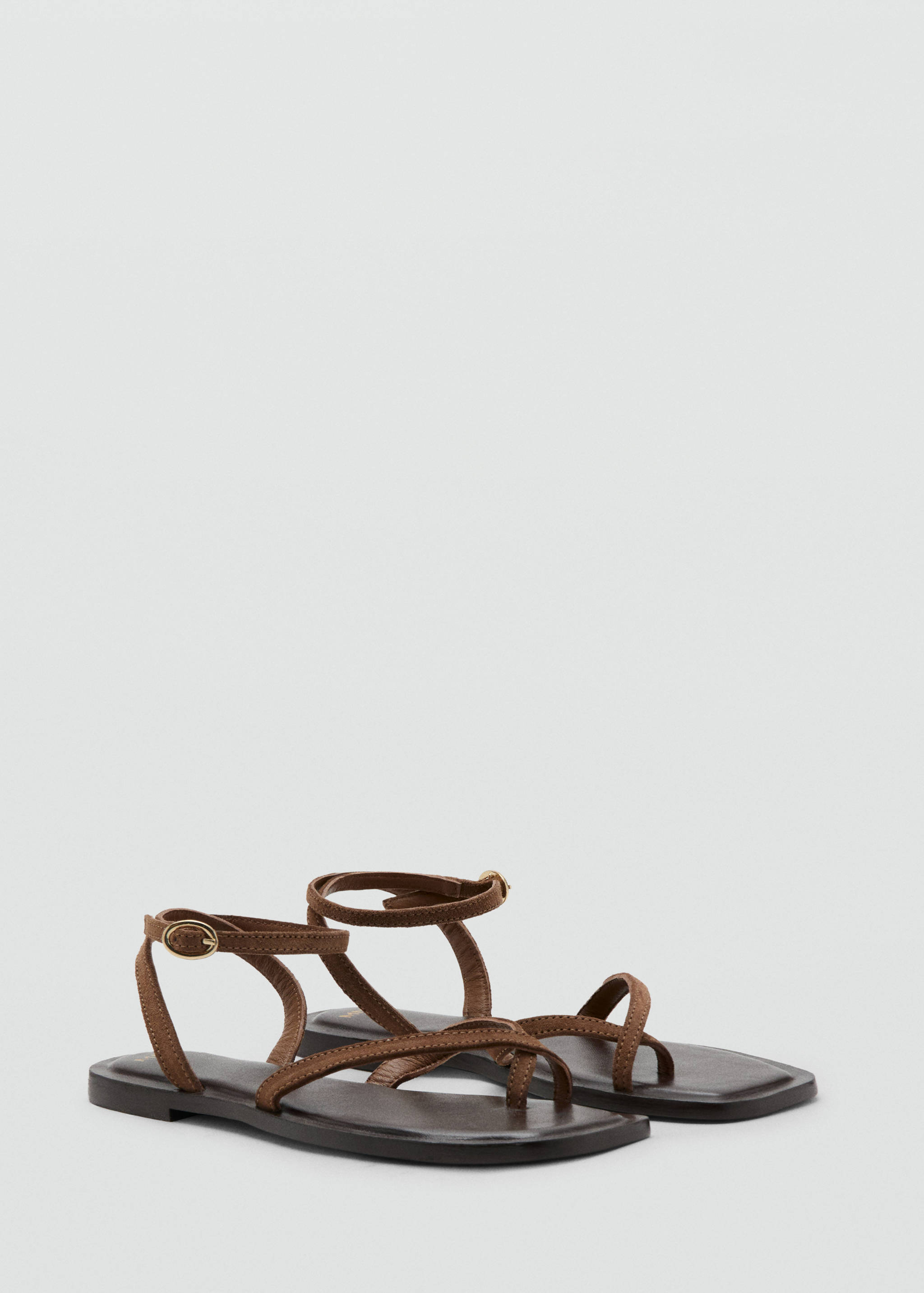 Cross-strap leather sandals - Medium plane