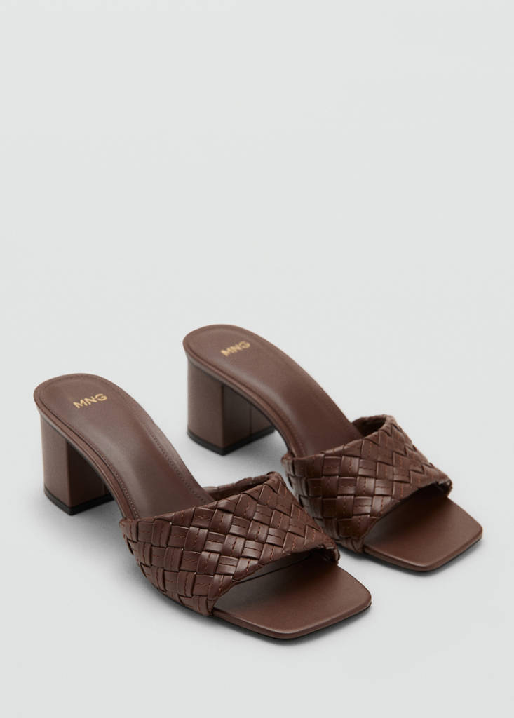 Sandals with braided strap — Chocolate