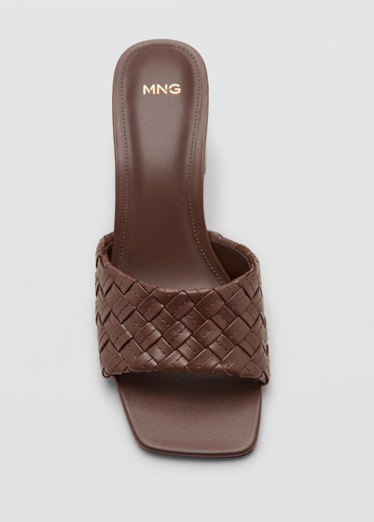 Sandals with braided strap — Chocolate