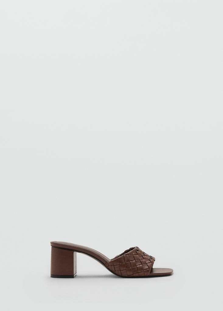 Sandals with braided strap — Chocolate
