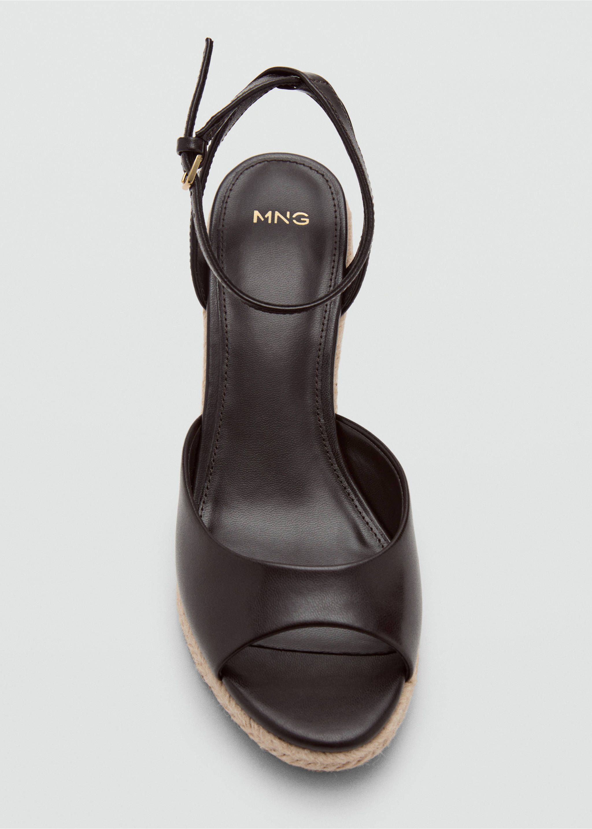 Espadrille wedge sandal - Details of the article 2, Chocolate. Ref: 37001375-00.