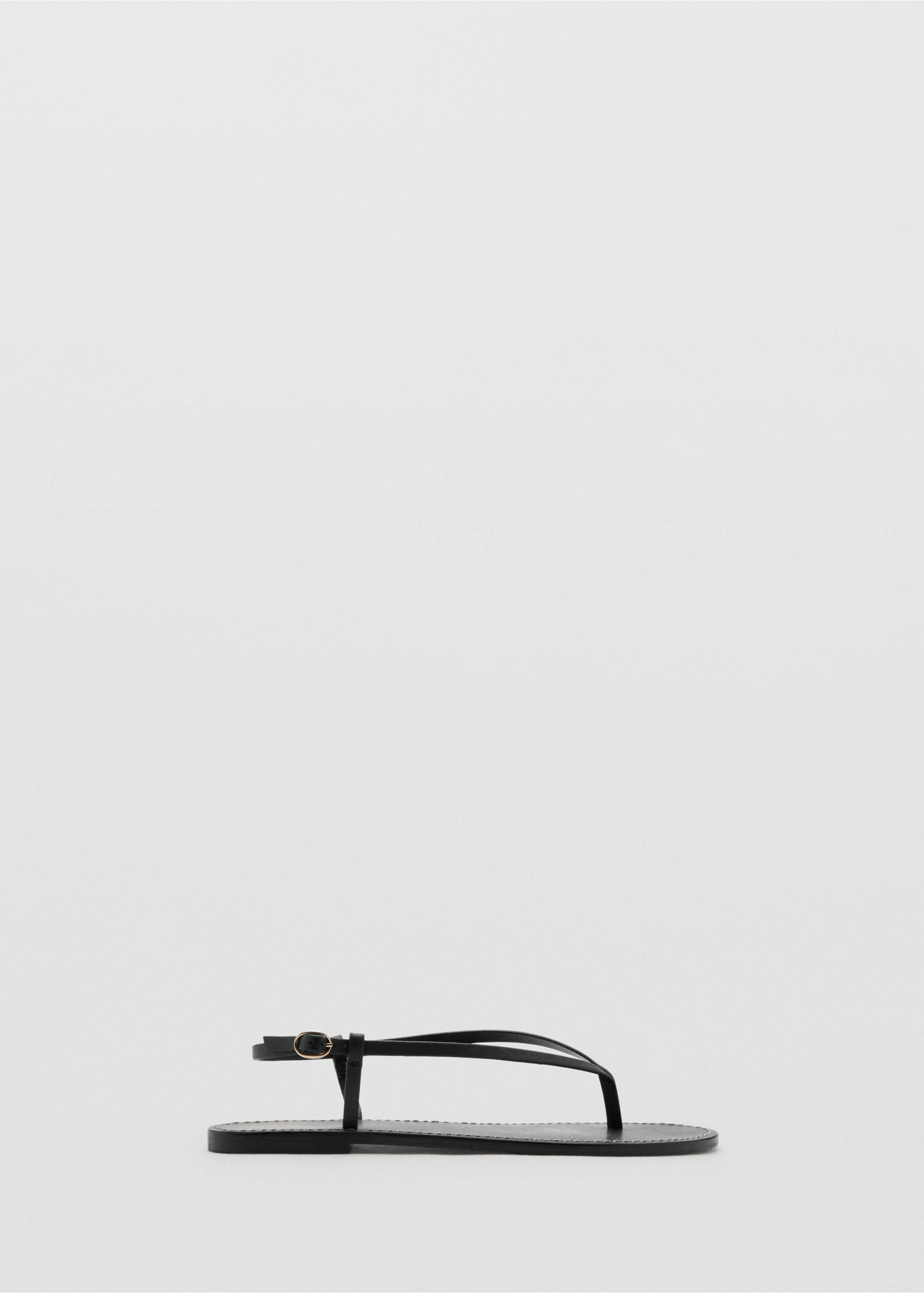 صنادل جلدية بحزام عريض - منتج دون نموذج, أسود. Ref: 37001377-00.