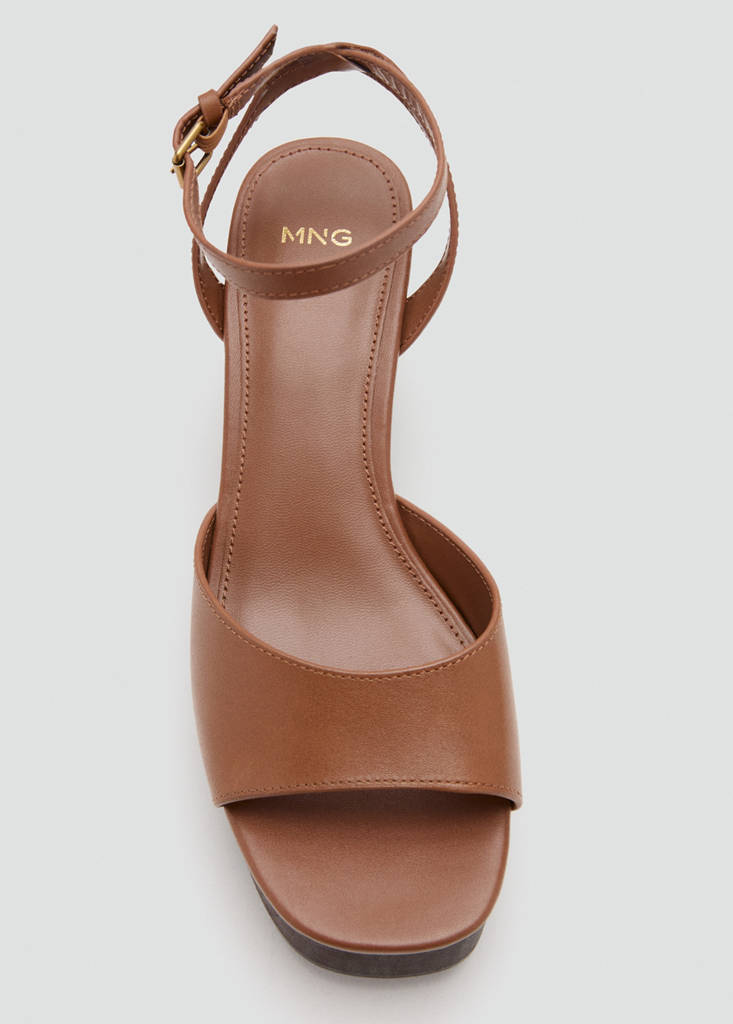 Leather wedge-heel sandals — Leather