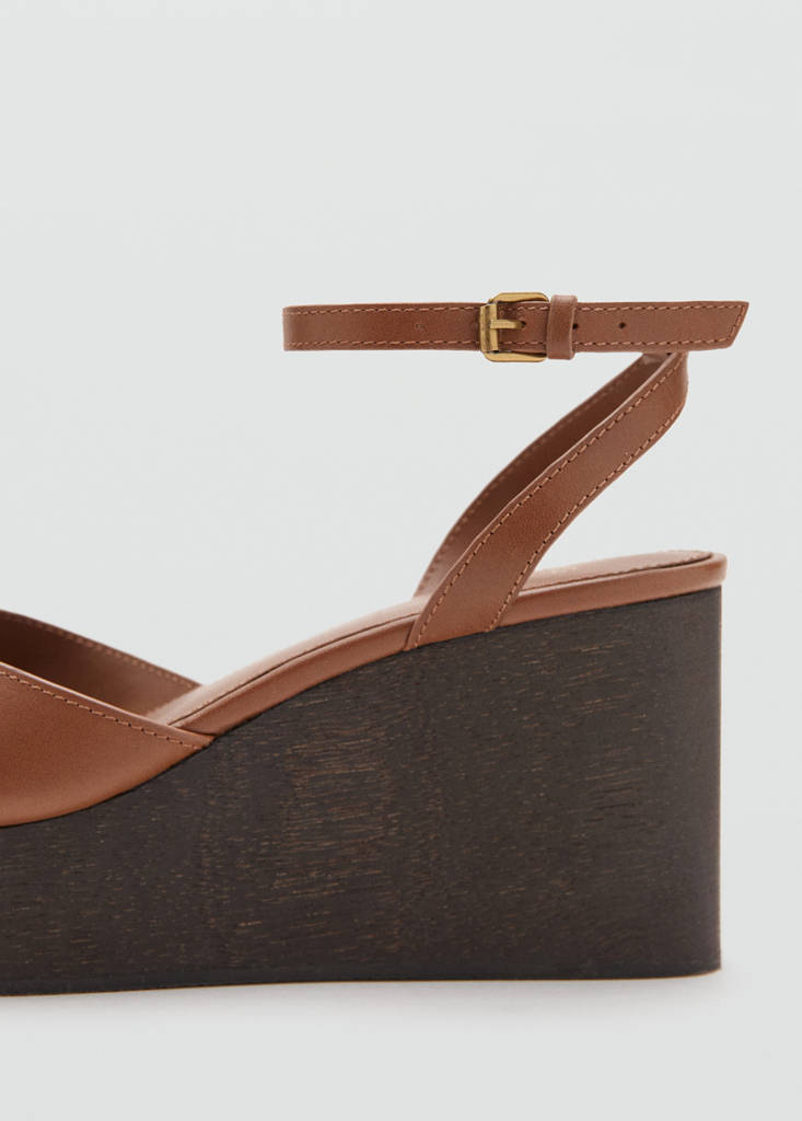Leather wedge-heel sandals — Leather