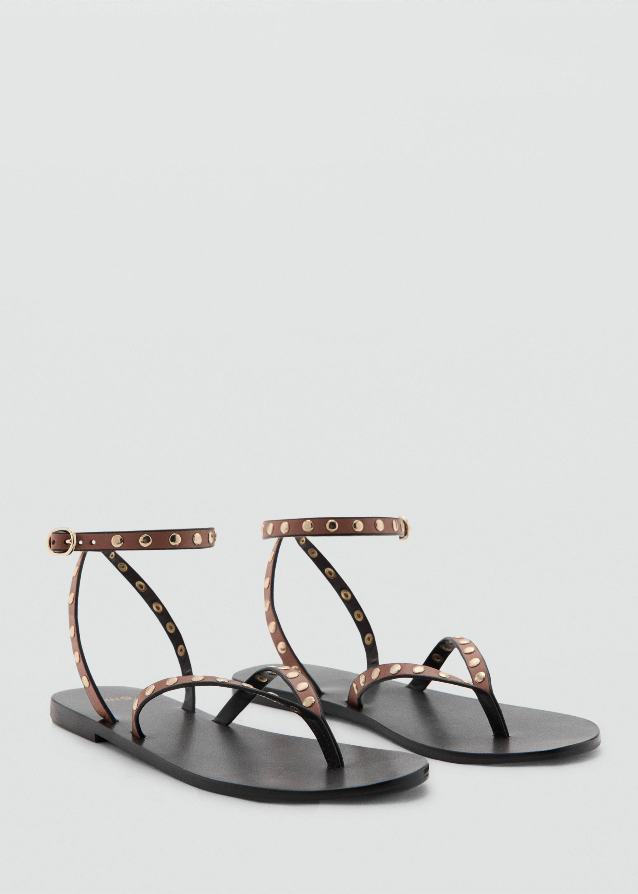 Studded sandals - Medium plane, Leather. Ref: 37001380-00.