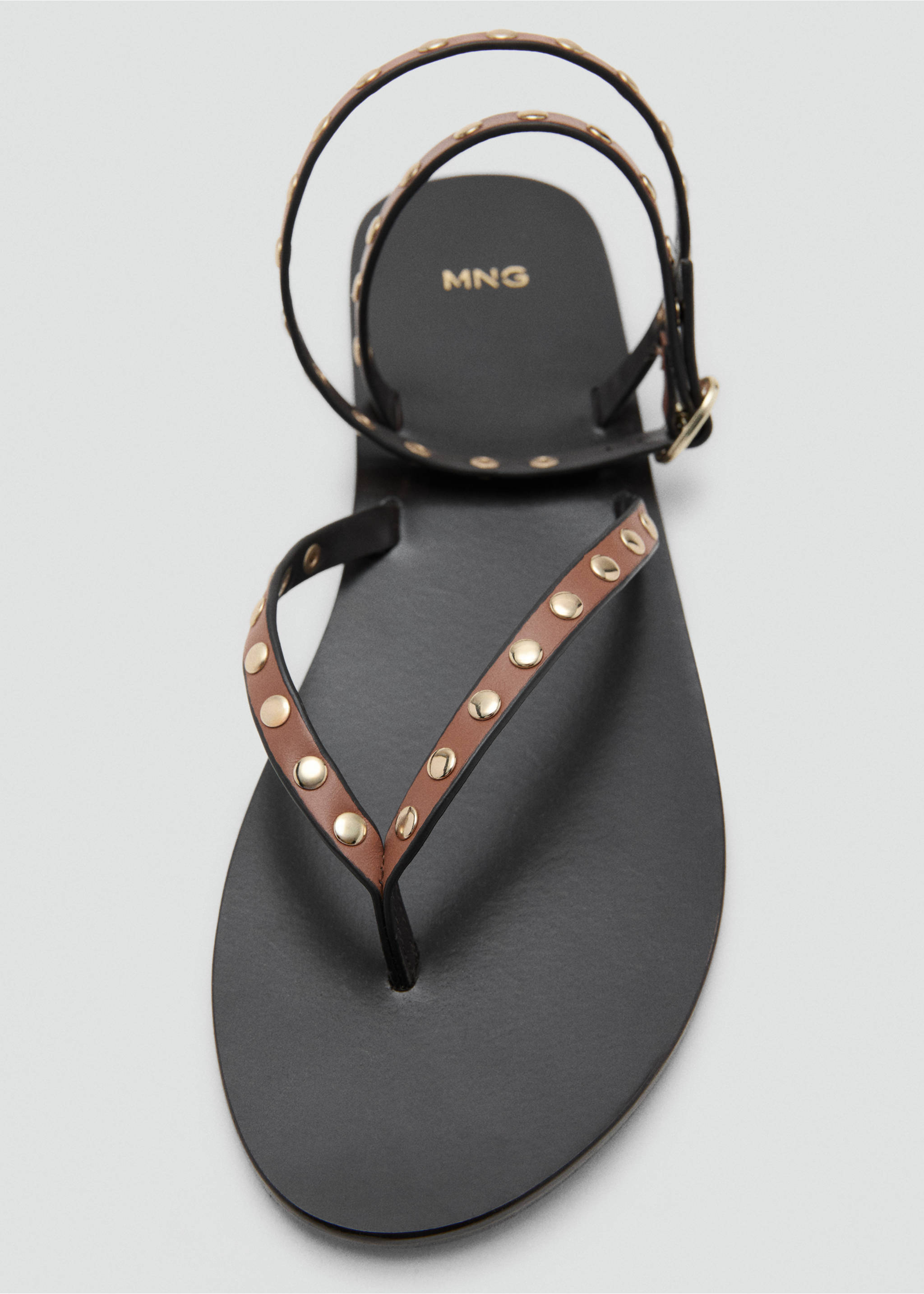 Studded sandals - Details of the article 3, Leather. Ref: 37001380-00.