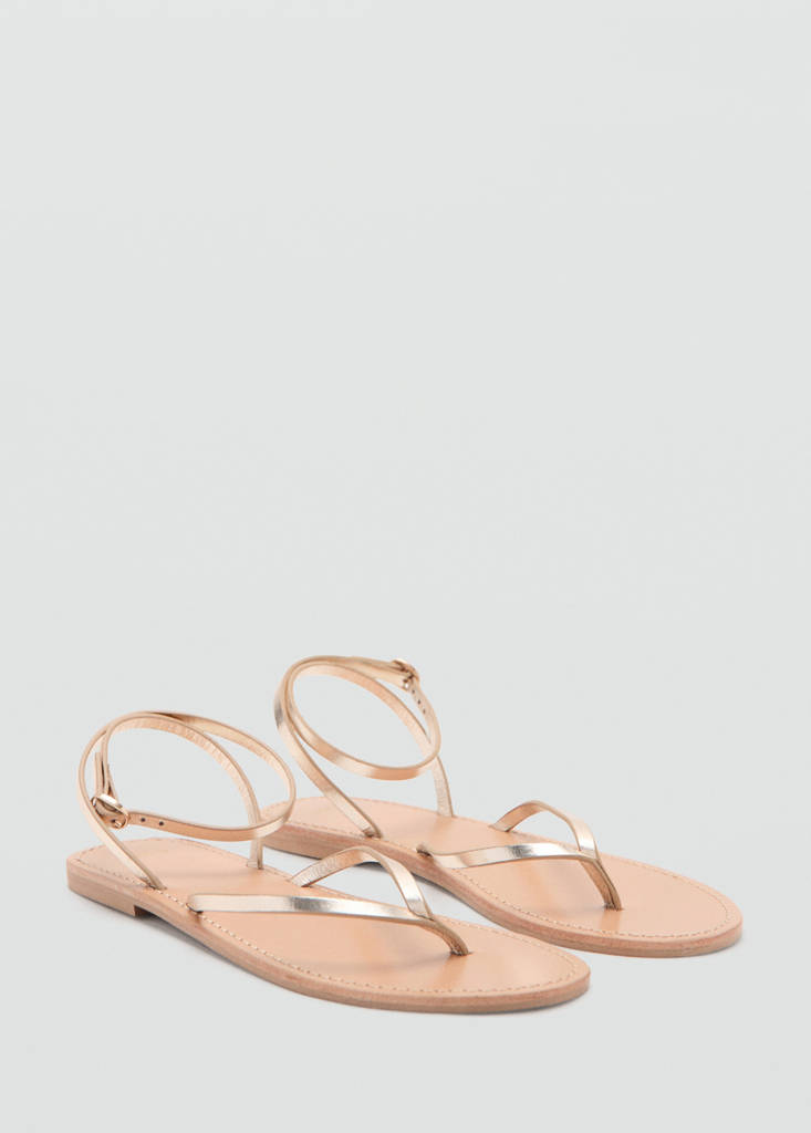 Metallic straps sandals — Gold