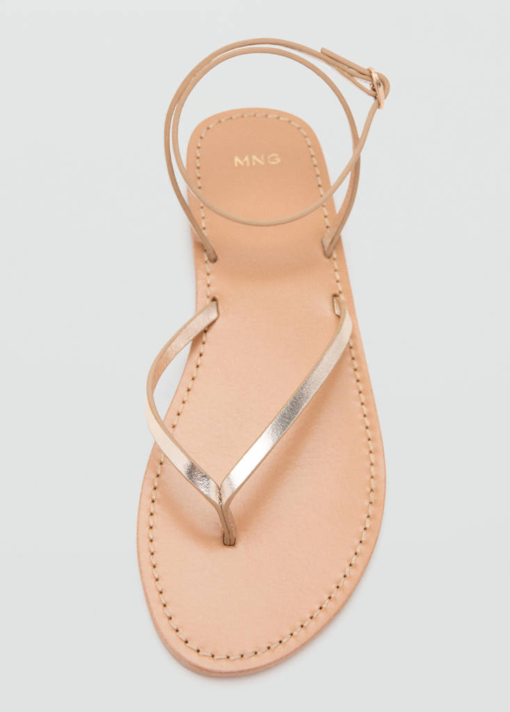 Metallic straps sandals — Gold