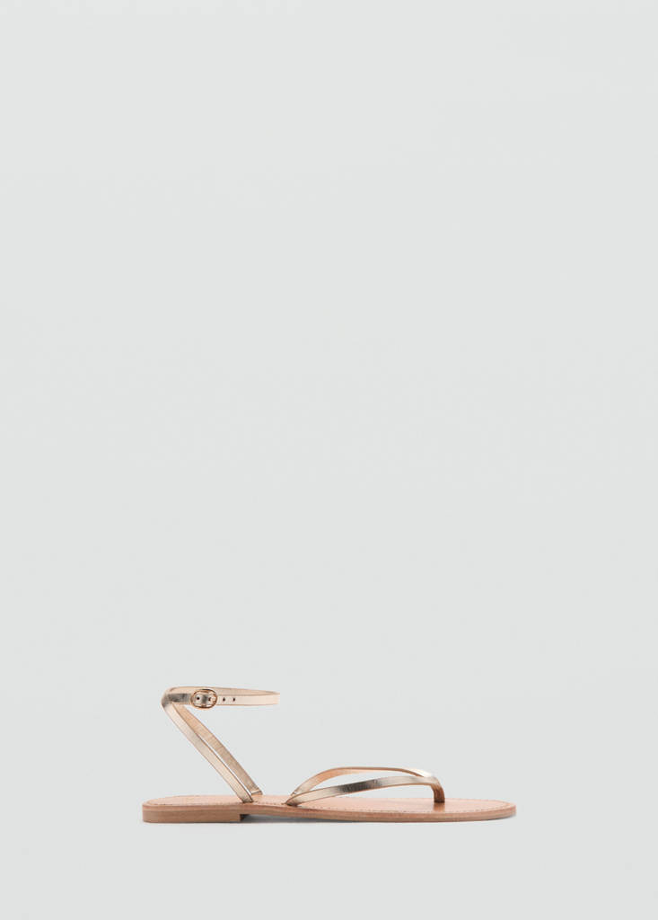 Metallic straps sandals — Gold