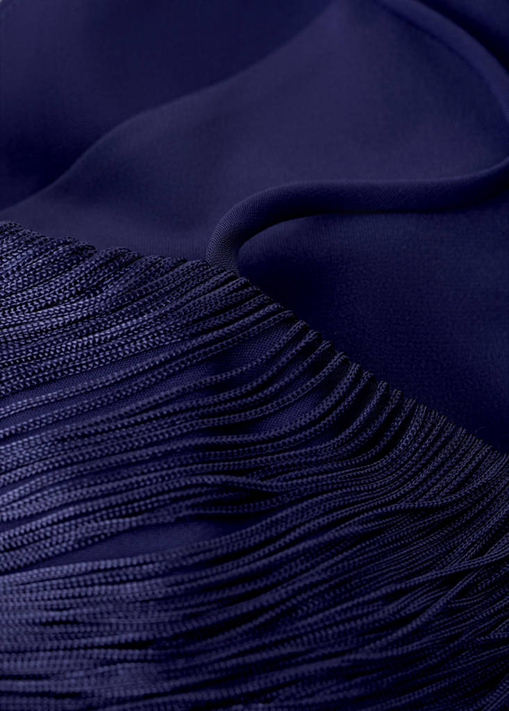 Fringed midi dress — Blue