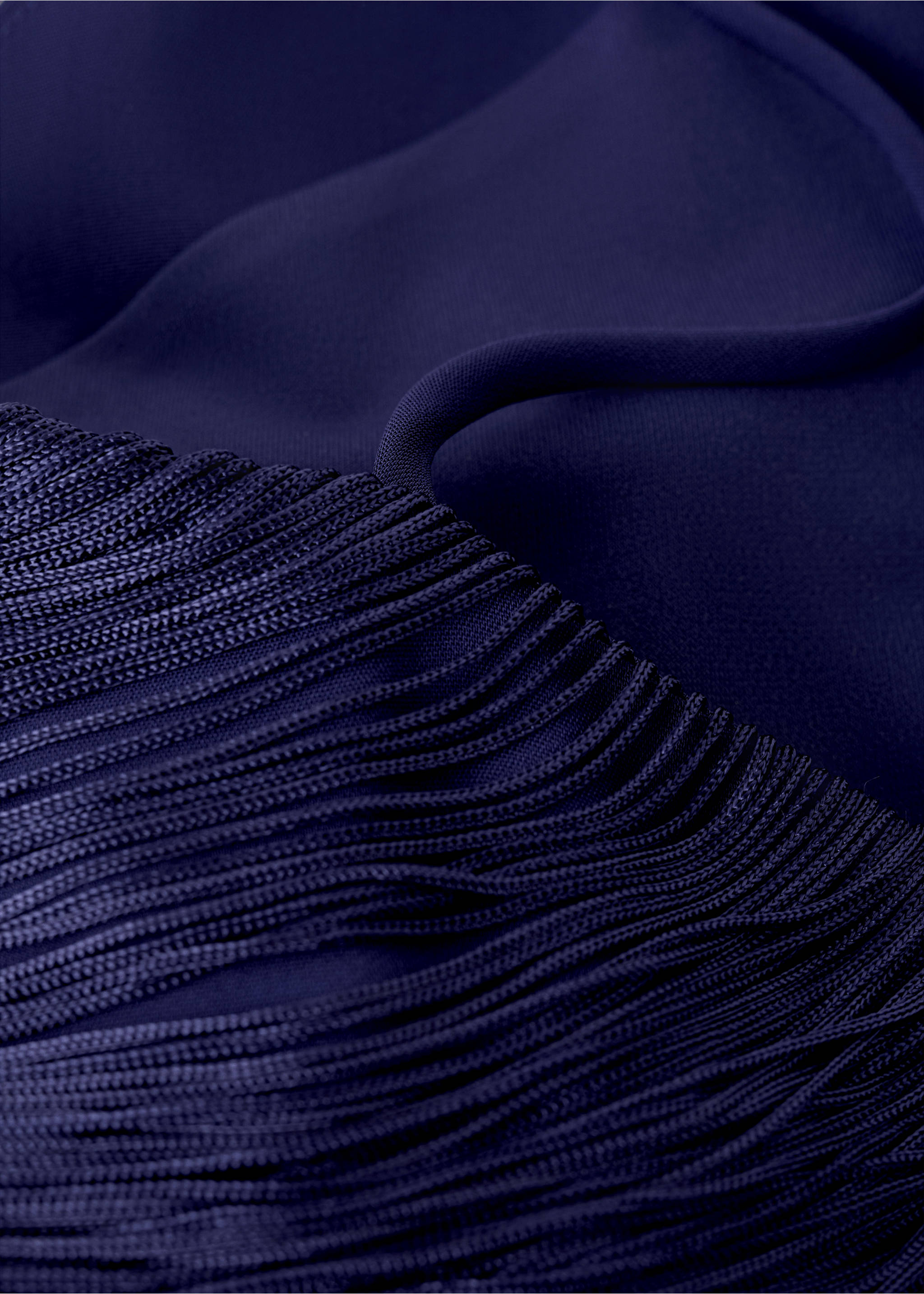 Миди-платье с бахромой - Деталь изделия 8, Синий. Ref: 37001384-00.