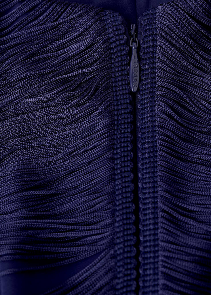 Fringed midi dress — Blue