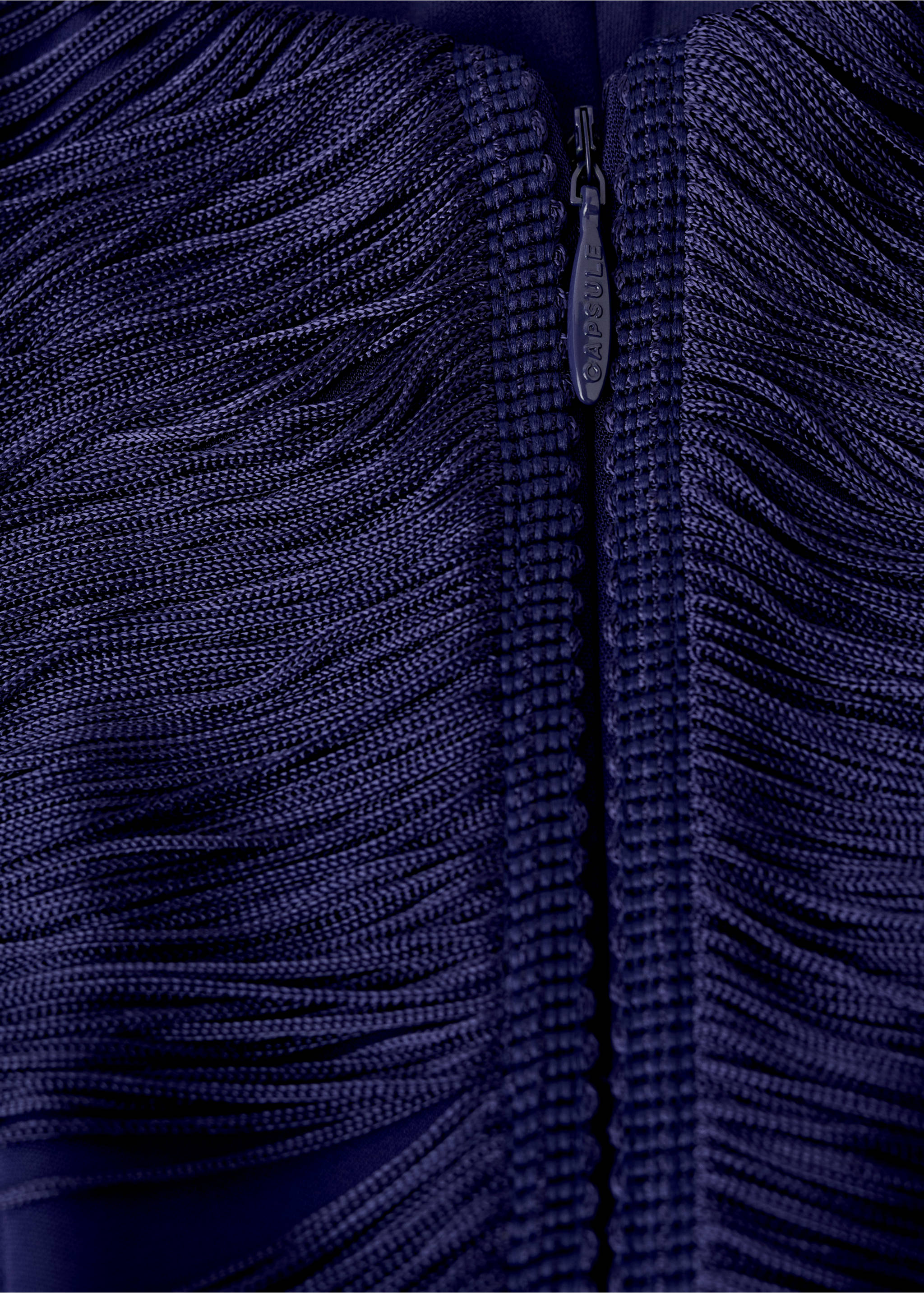 Миди-платье с бахромой - Деталь изделия 0, Синий. Ref: 37001384-00.