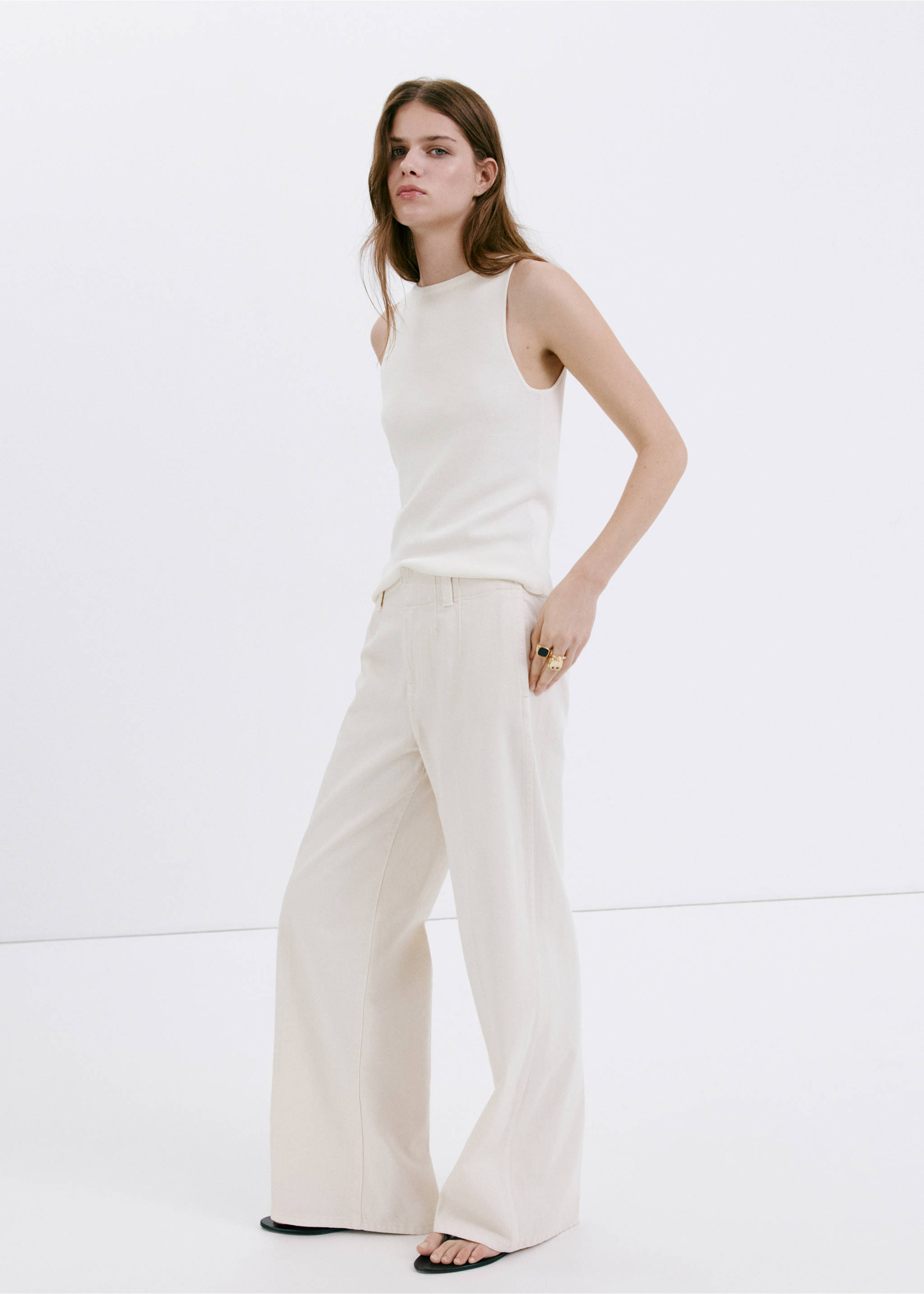 Fine-knit top - General plane, Ecru. Ref: 37001386-00.