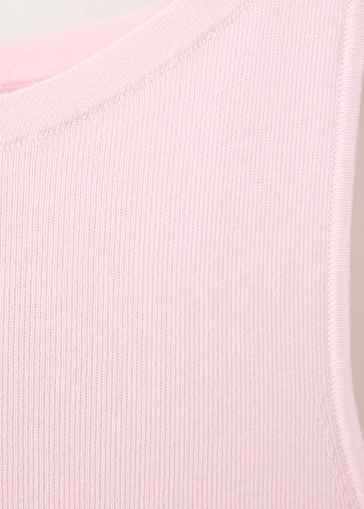 Fine knit boat neck top — Pastel Pink