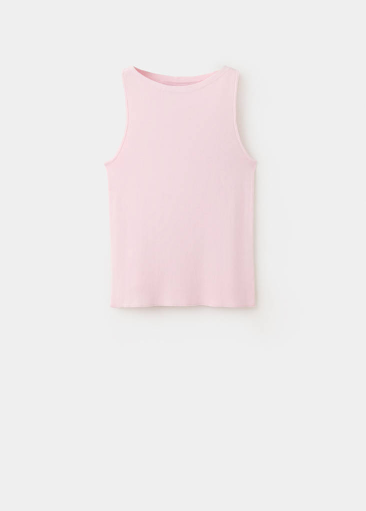 Fine knit boat neck top — Pastel Pink
