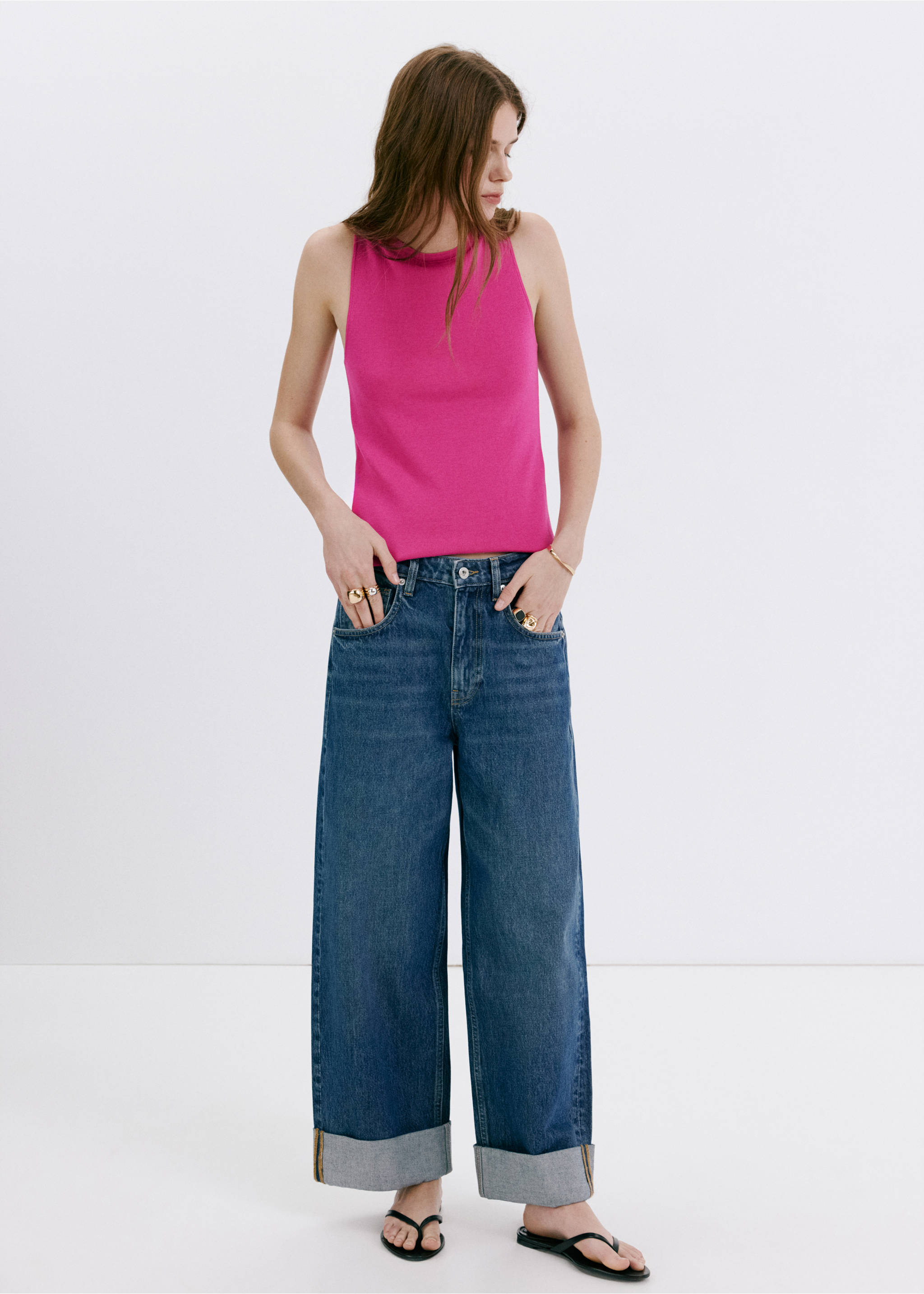 Fine-knit top - General plane, Fuchsia. Ref: 37001386-00.