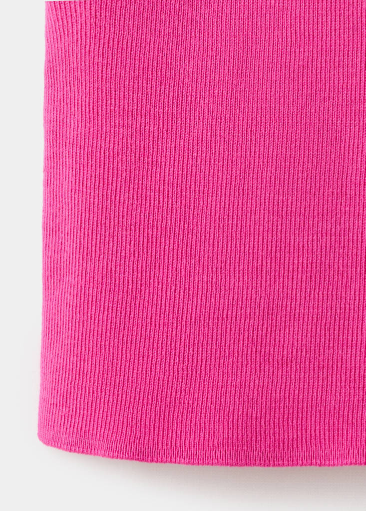 Fine knit boat neck top — Fuchsia