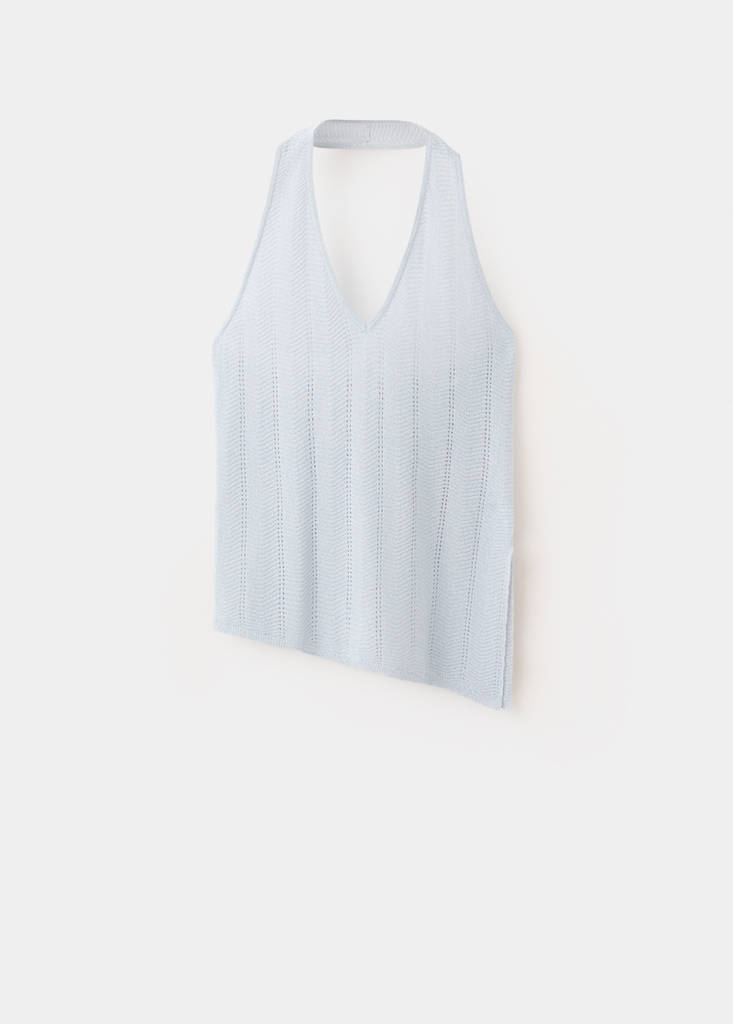 Lurex halter neck top — Silver