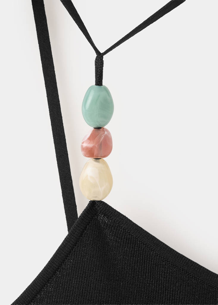 Knit asymmetric top — Black