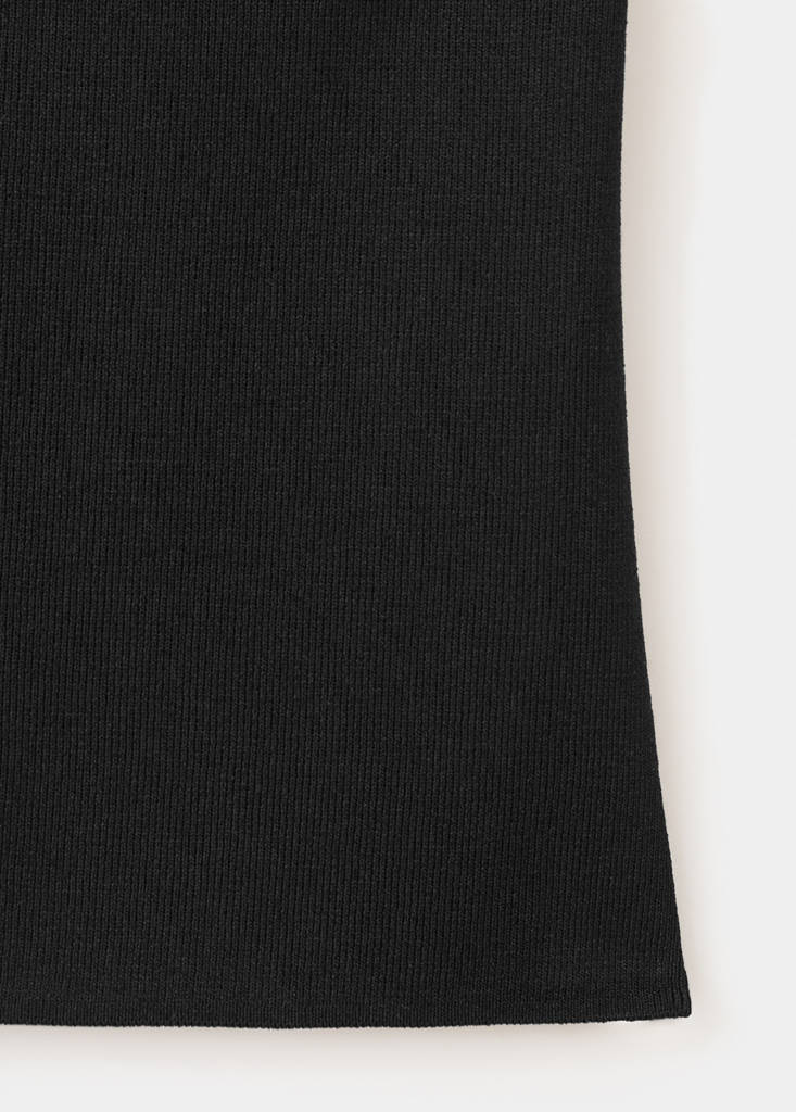Knit asymmetric top — Black