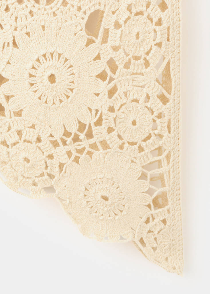 Floral openwork knitted top — Pastel Yellow