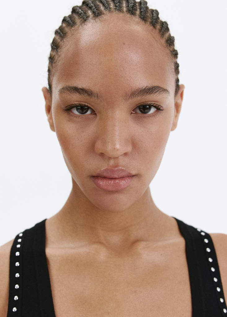 Strappy top with studded detail — Black