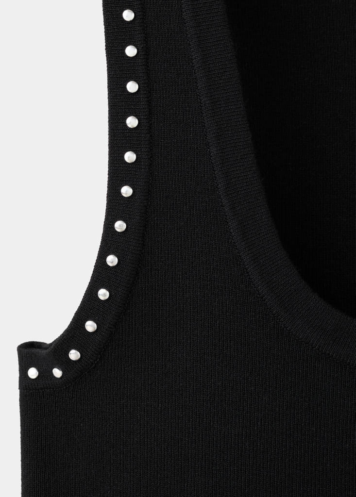 Strappy top with studded detail — Black