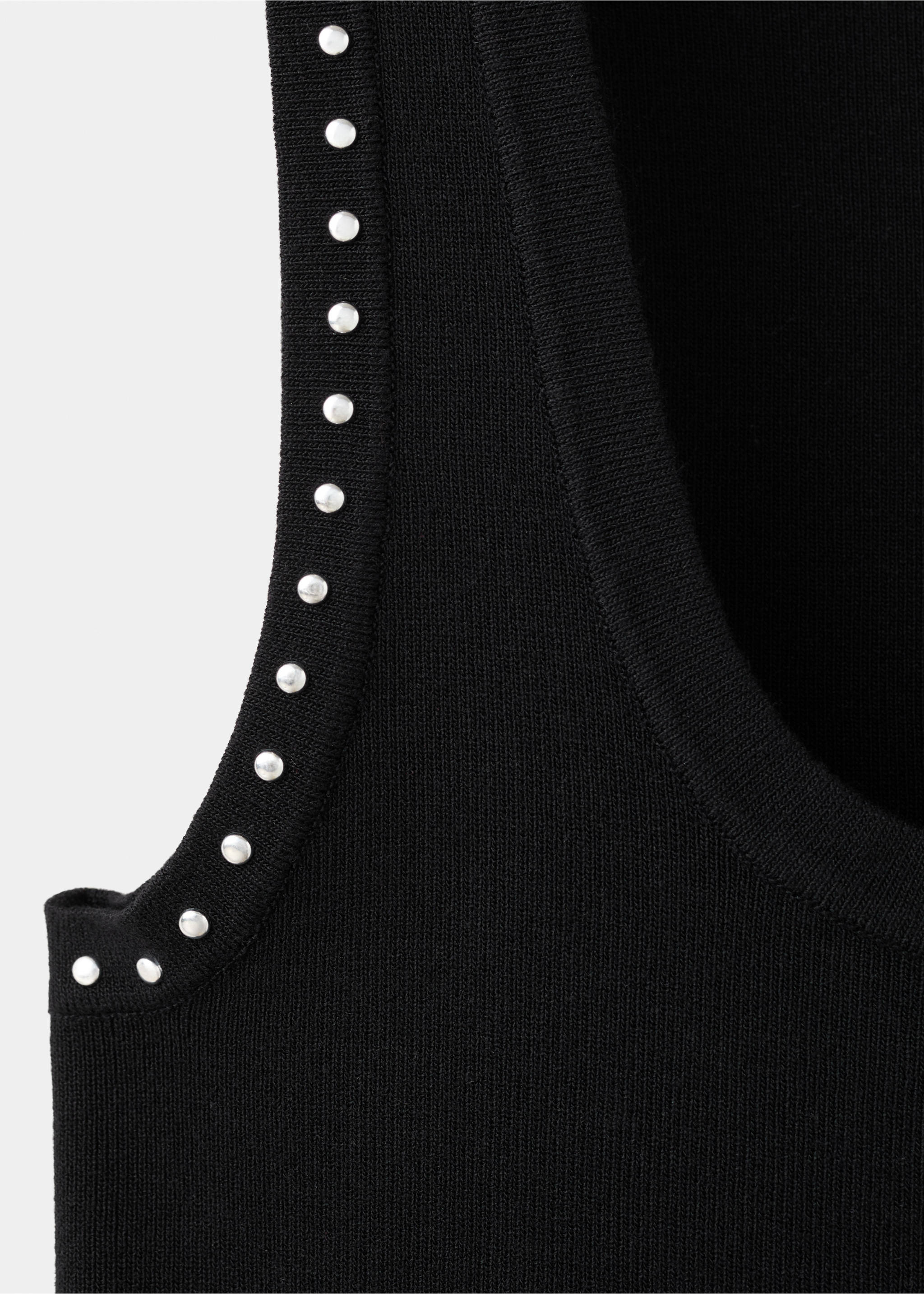 Strappy top with studded detail - Details of the article 8, Black. Ref: 37001391-00.