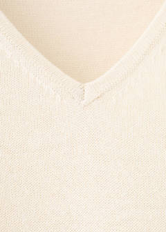 V-neck knit top — Sand 9