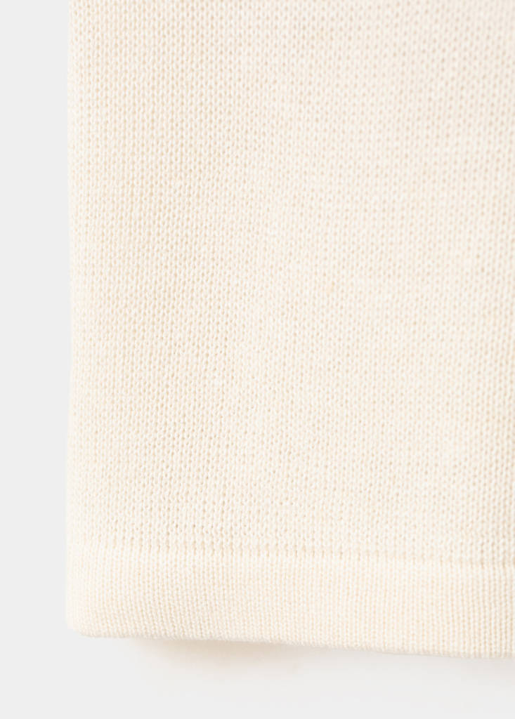 V-neck knit top — Sand