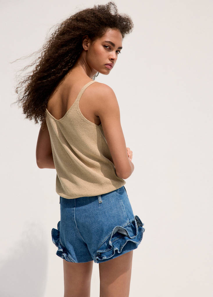 Knit strap top — Sand
