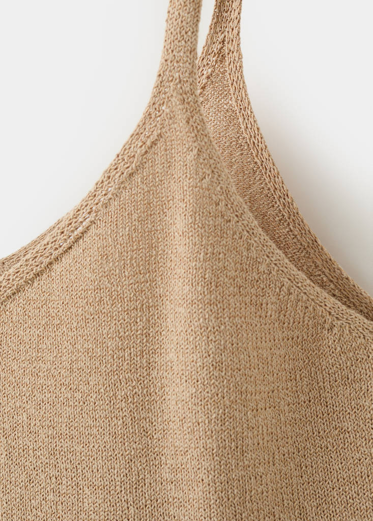 Knit strap top — Sand