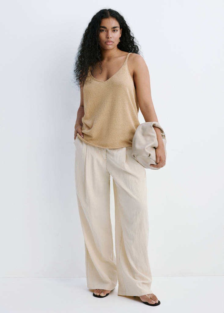 Knit strap top — Sand