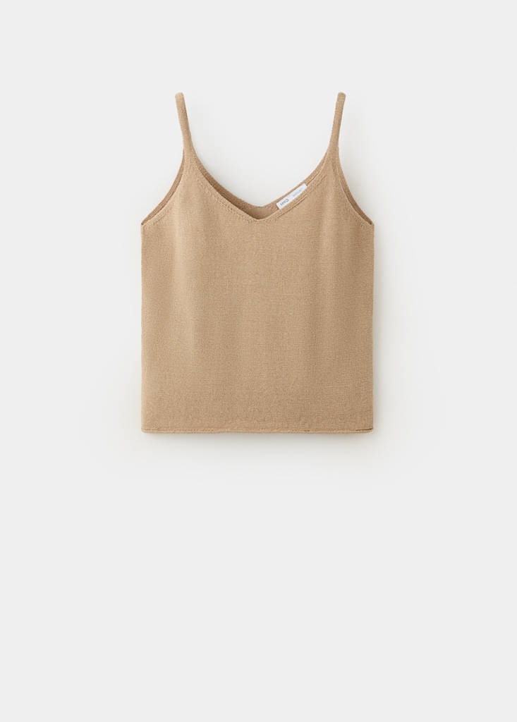 Knit strap top — Sand