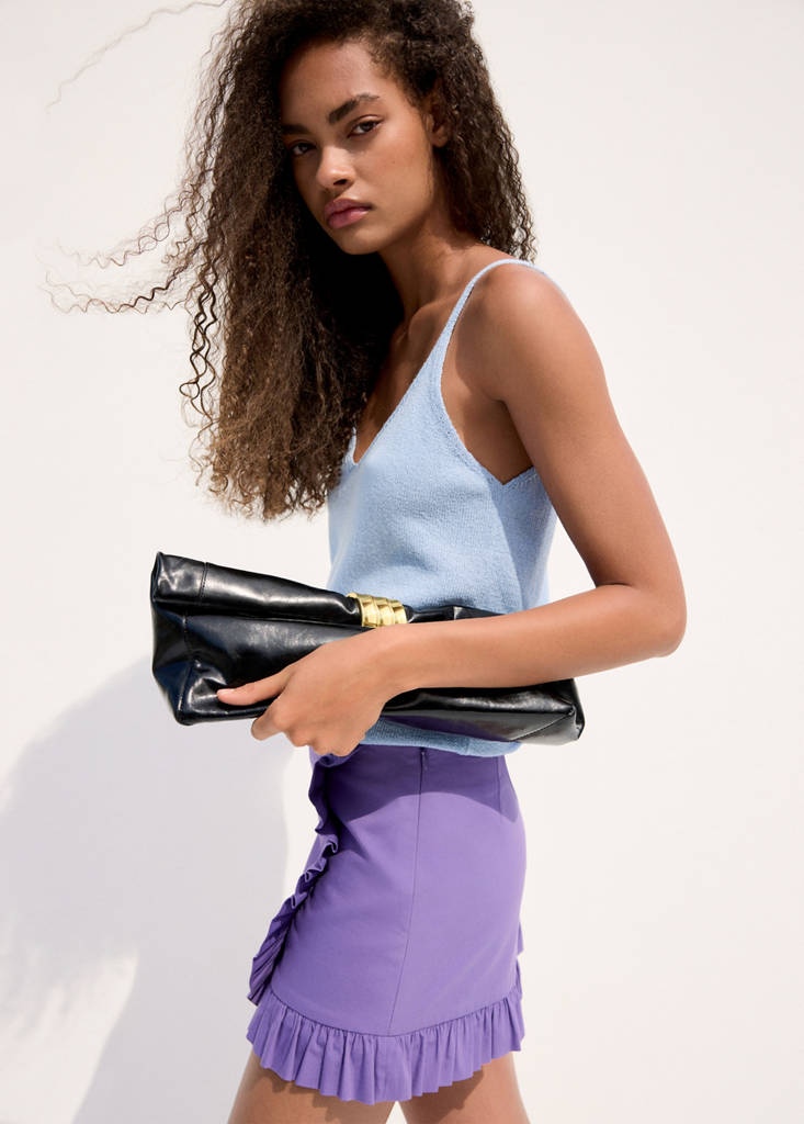 Knit strap top — Sky Blue