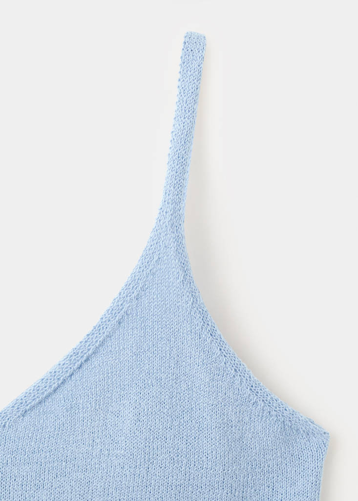 Knit strap top — Sky Blue