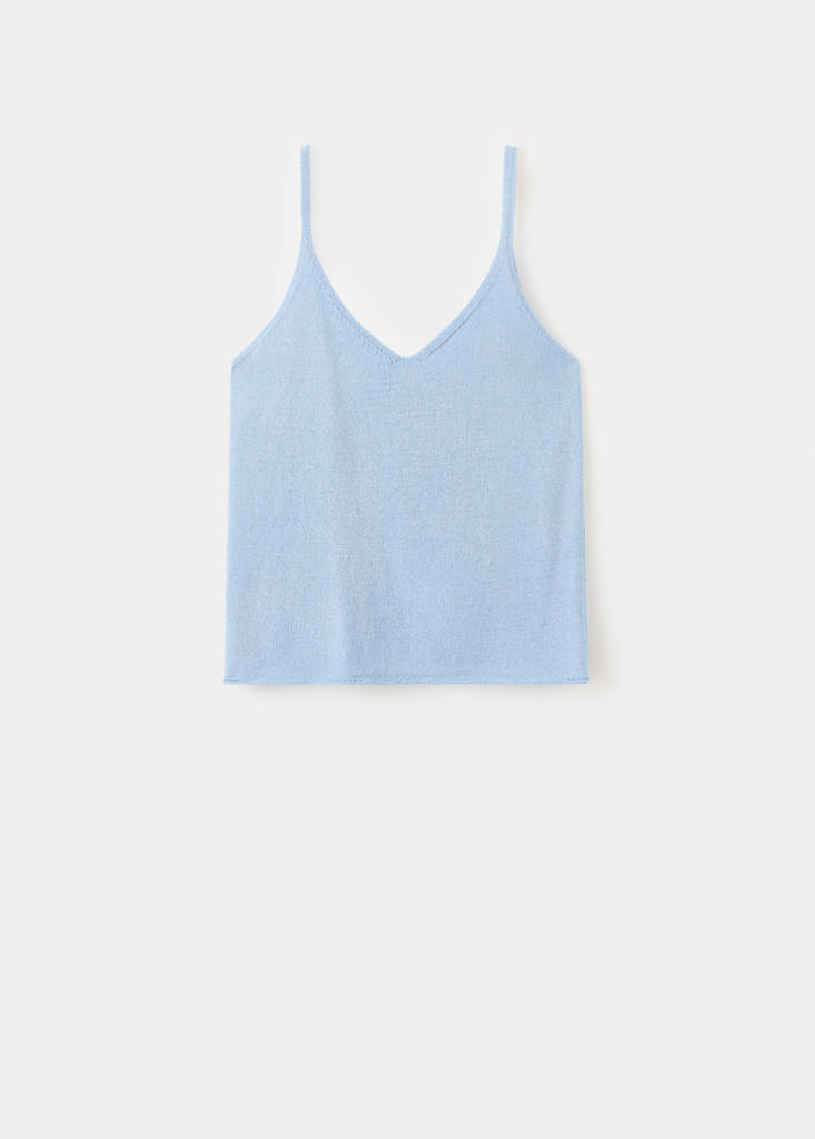 Knit strap top — Sky Blue