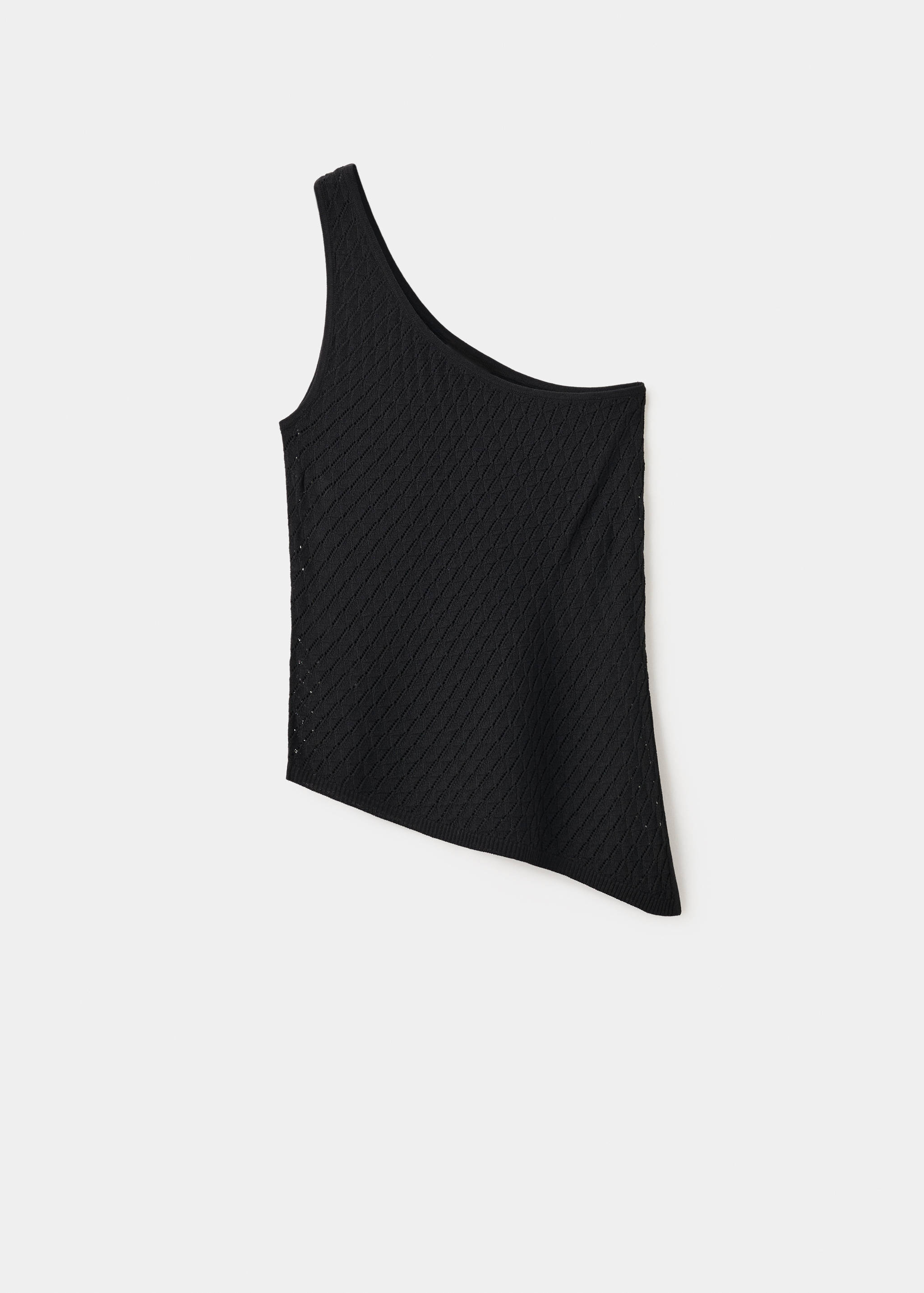 Asymmetric openwork knit top - Article without model