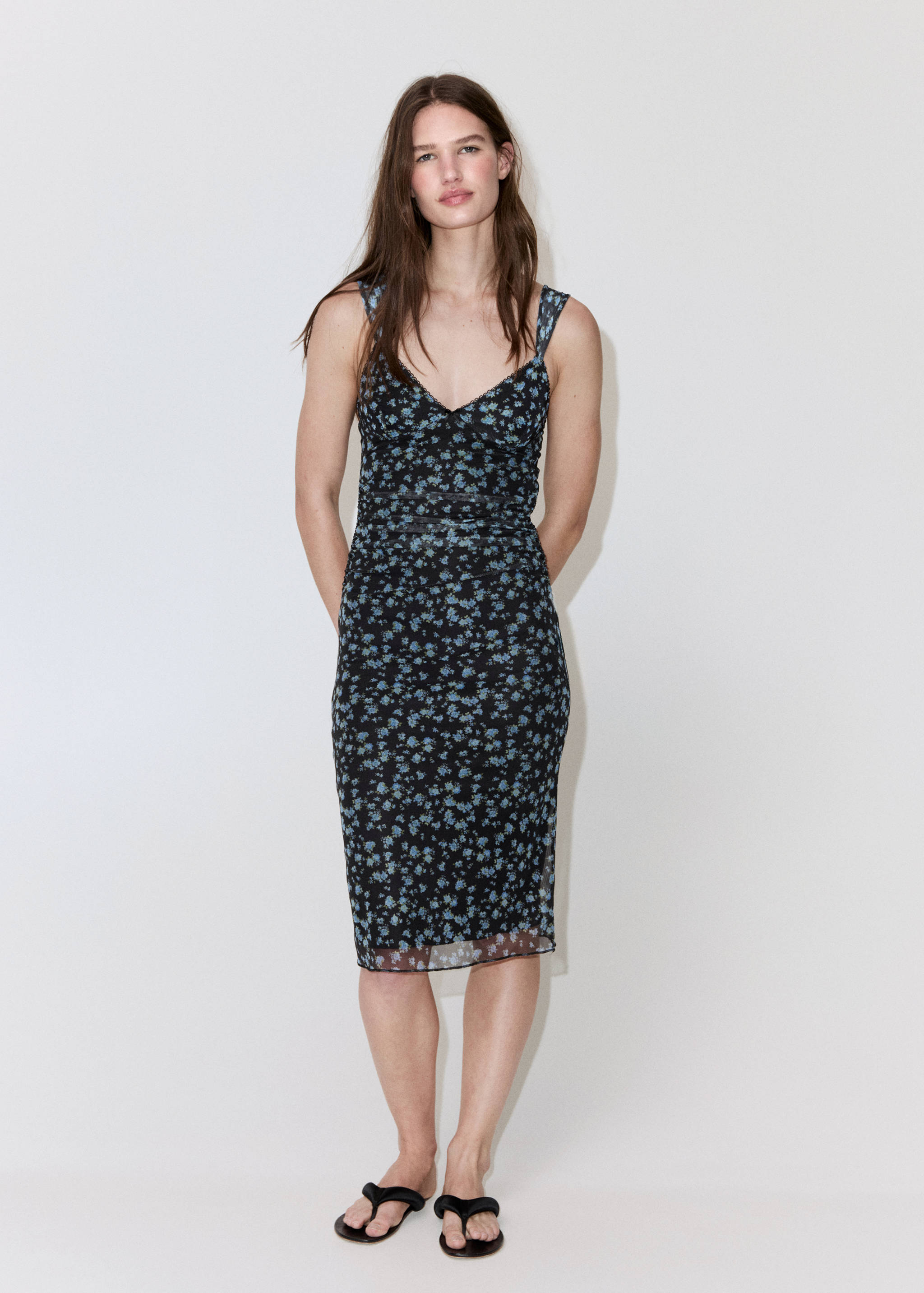 Robe midi fleurs - Plan général