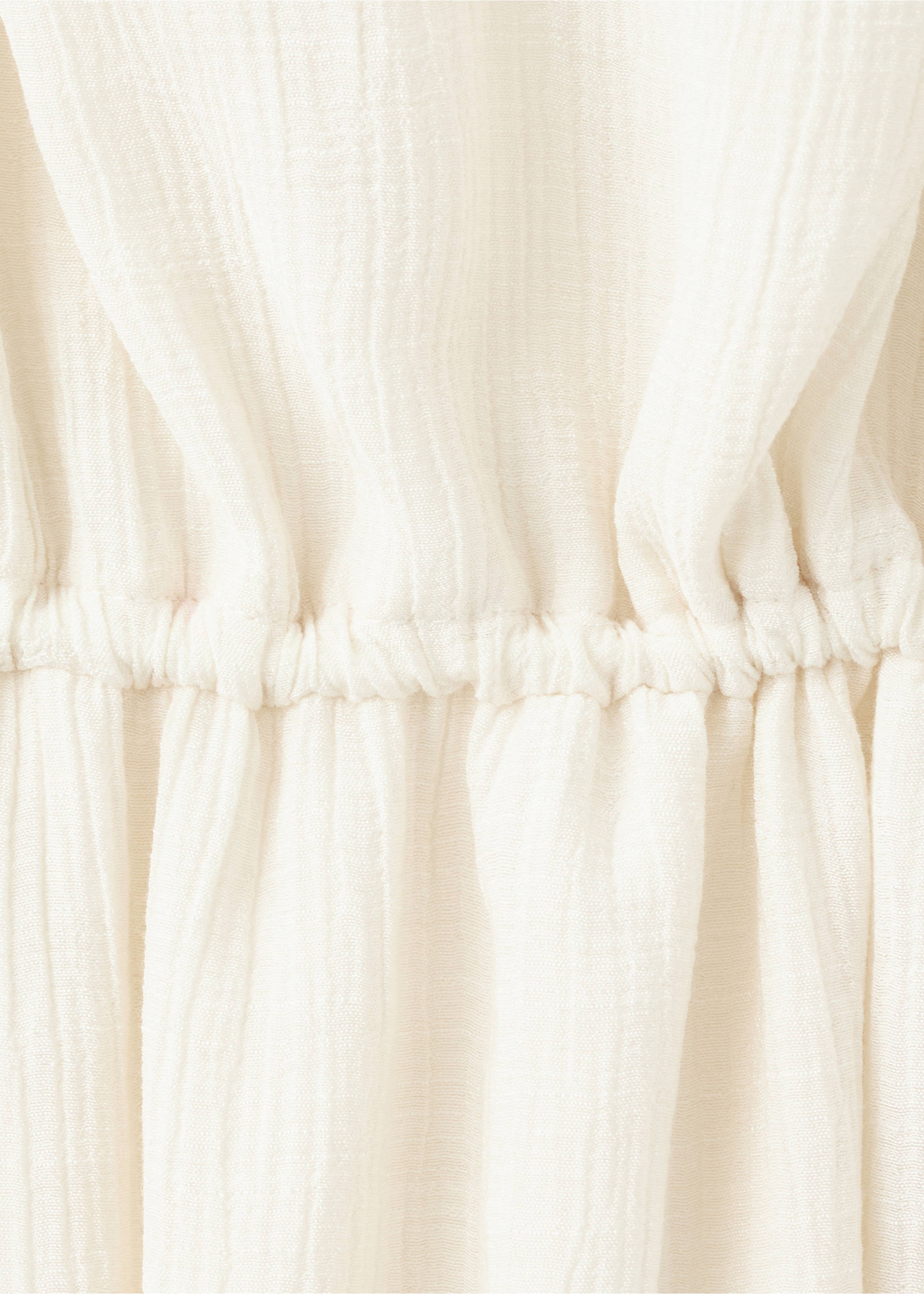 Embroidered cutwork crinkle dress - Details of the article 0, Ecru. Ref: 37001398-00.
