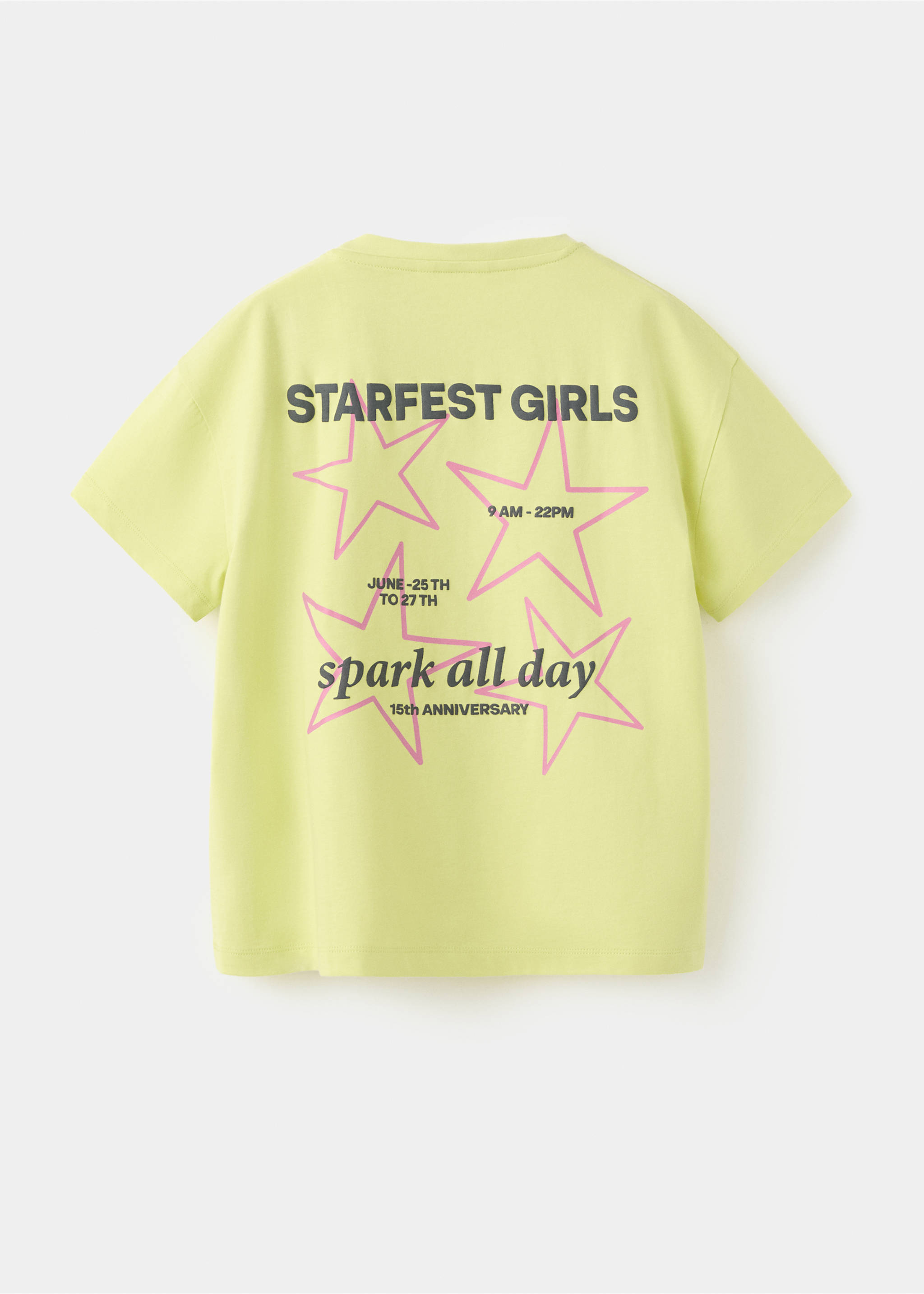 T-shirt en coton imprimé - Verso de l’article, Citron vert. Ref: 37001399-00.