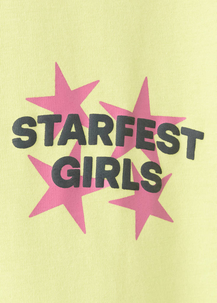 Printed cotton-blend t-shirt — Lime